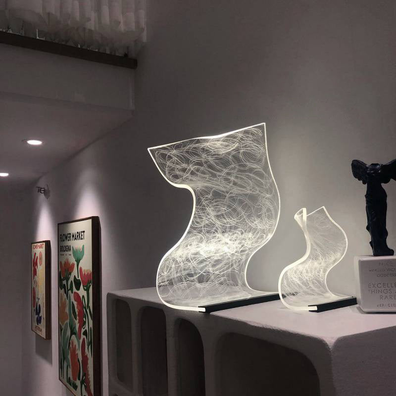 Lampe de chevet chaleureuse à l'esthétique soignée, petite veilleuse de décoration intérieure