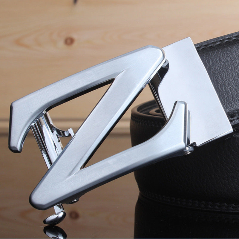 Men's belt leather automatic buckle Leopard pure leather belt
