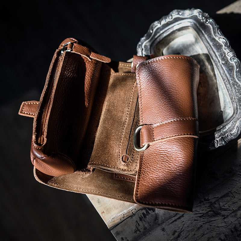 Portefeuille vintage pratique en cuir fait main
