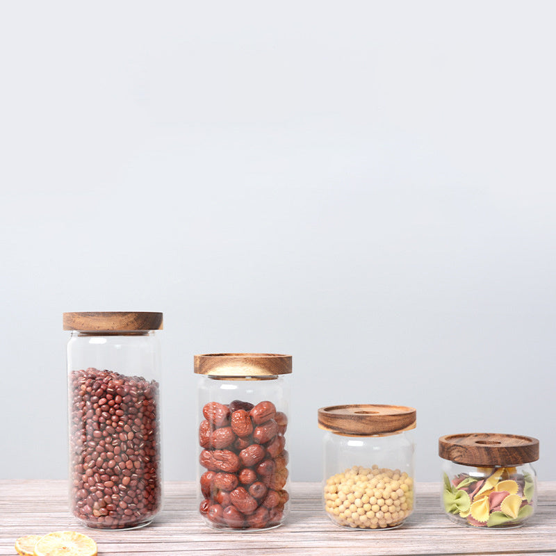 Kitchen Grain Clear Glass Jar Storage Bottle