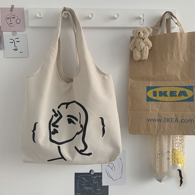 Sac à bandoulière, cartable grande capacité en toile