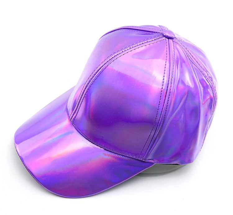 Pure Color Light Board Hat Leather Baseball Cap Show Tide Cap