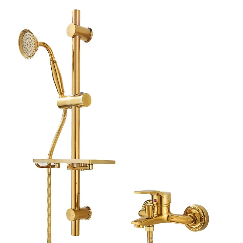 Gold Full Copper Bathtub Hot And Cold Faucet Shower Set