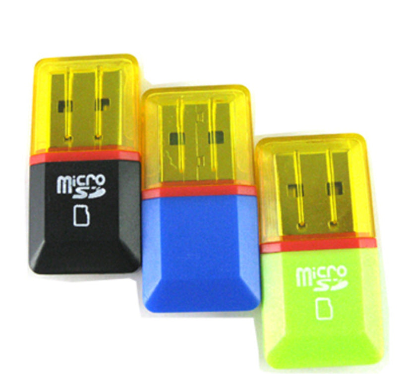 Lecteur de cartes TF Diamond Card Reader de couleur unie transparente 2.0