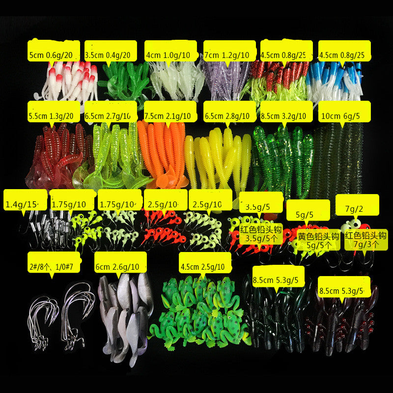 Weihe Ensemble d'hameçons plombés 301 pièces d'appâts bioniques, appâts artificiels, appâts leurres, appâts souples insectes
