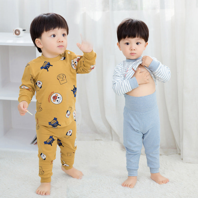 Autumn and winter children's cotton high-waist belly-protecting autumn clothes long trousers