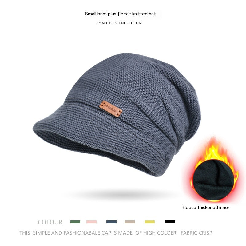 Fleece-lined Pile Heap Cap Female Outdoor Keep Warm Pullover Hat Confinement Cap