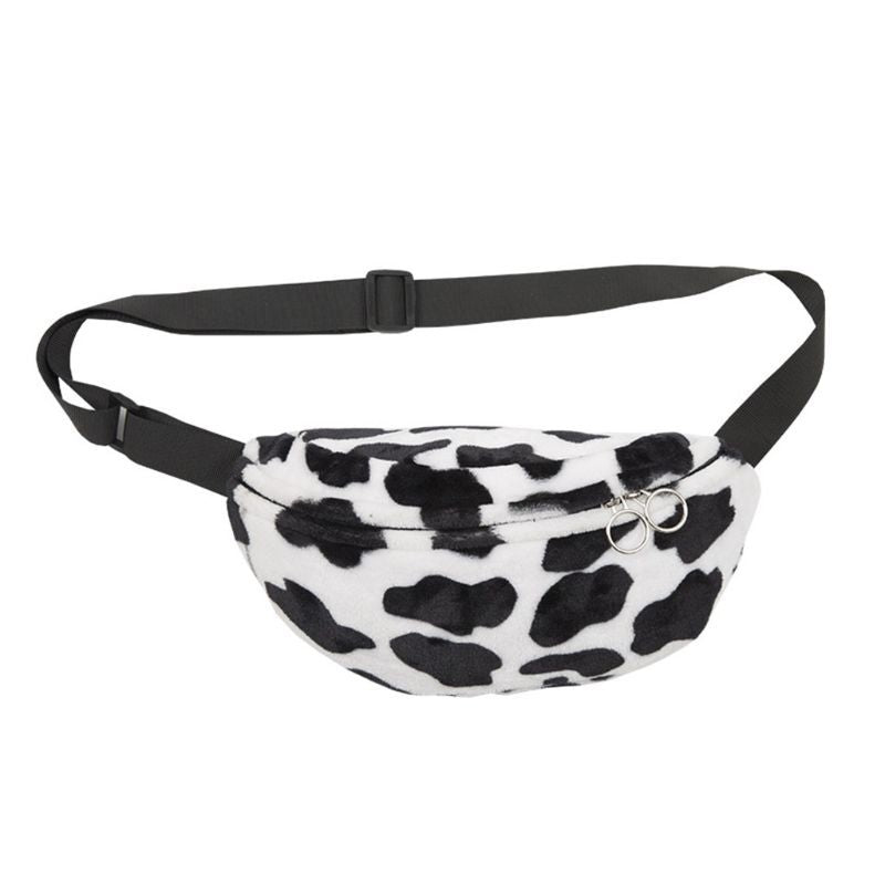 Cow plush all-match small chest bag