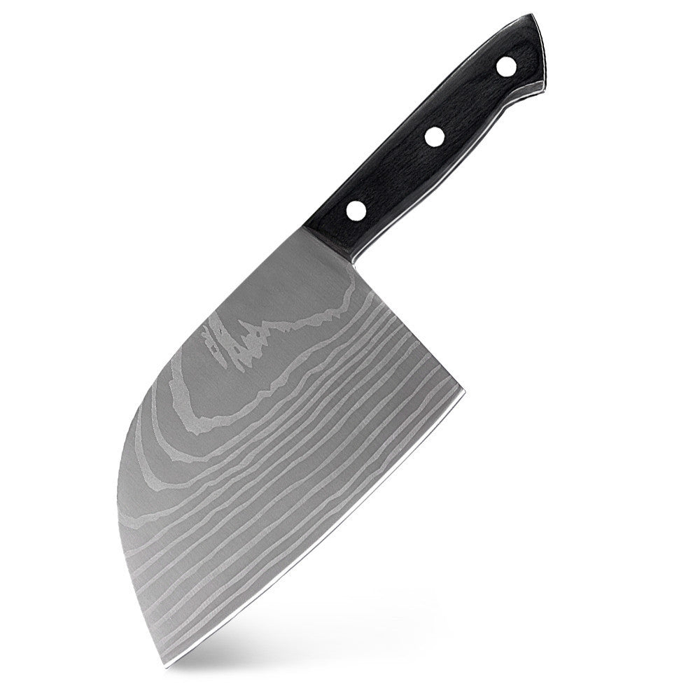 Couteau de cuisine domestique en acier inoxydable Damas au laser
