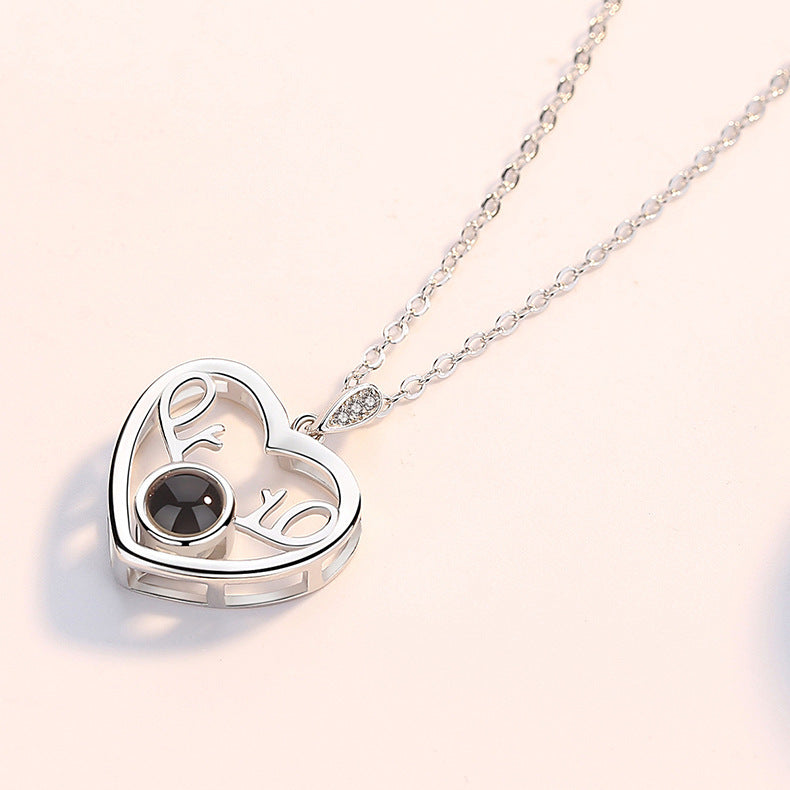 Language I Love You Moose Horn Clavicle Chain