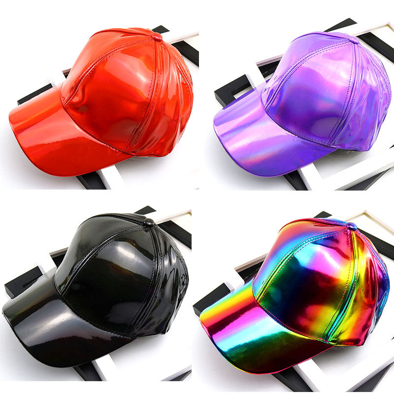 Pure Color Light Board Hat Leather Baseball Cap Show Tide Cap