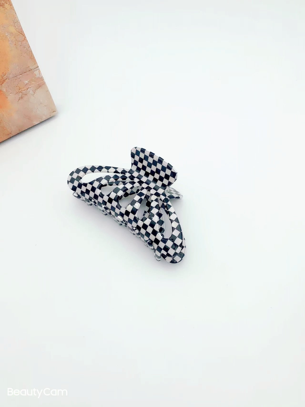 9CM Plaid Barrettes Girly Temperamental Hollow Grip
