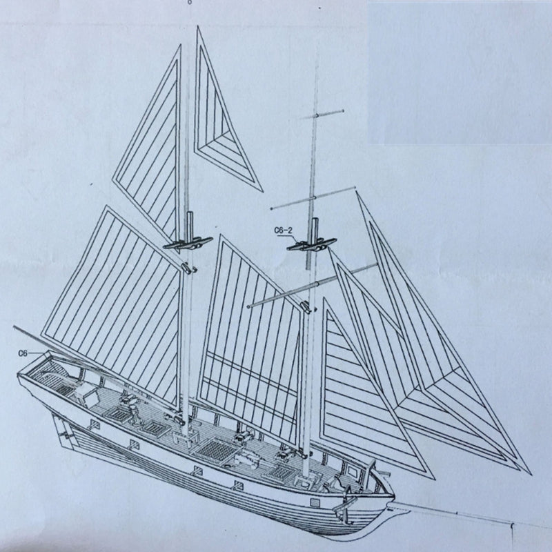 Modèle de Voilier en Bois à Assembler, Bateau à Voiles Classique Occidental DIY