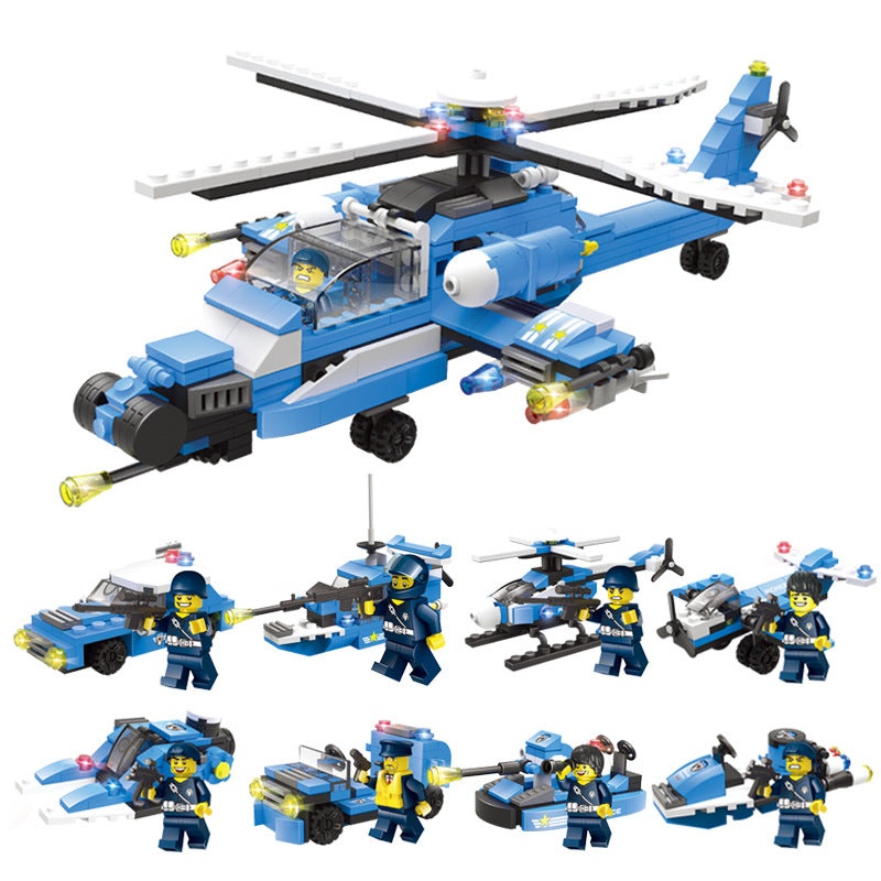 Porte-avions militaire, blocs de construction, jouets DIY pour enfants