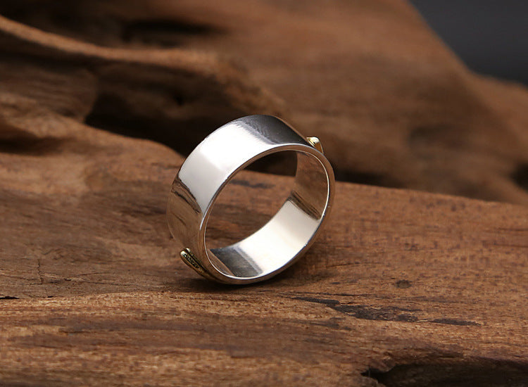 Bague en argent sterling S925 avec plume simple et tendance