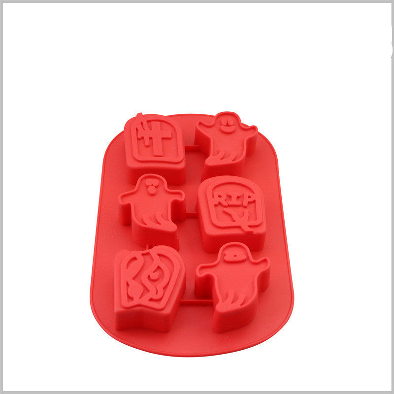 Molde de silicona para hornear pasteles con diseño de casa encantada de Halloween