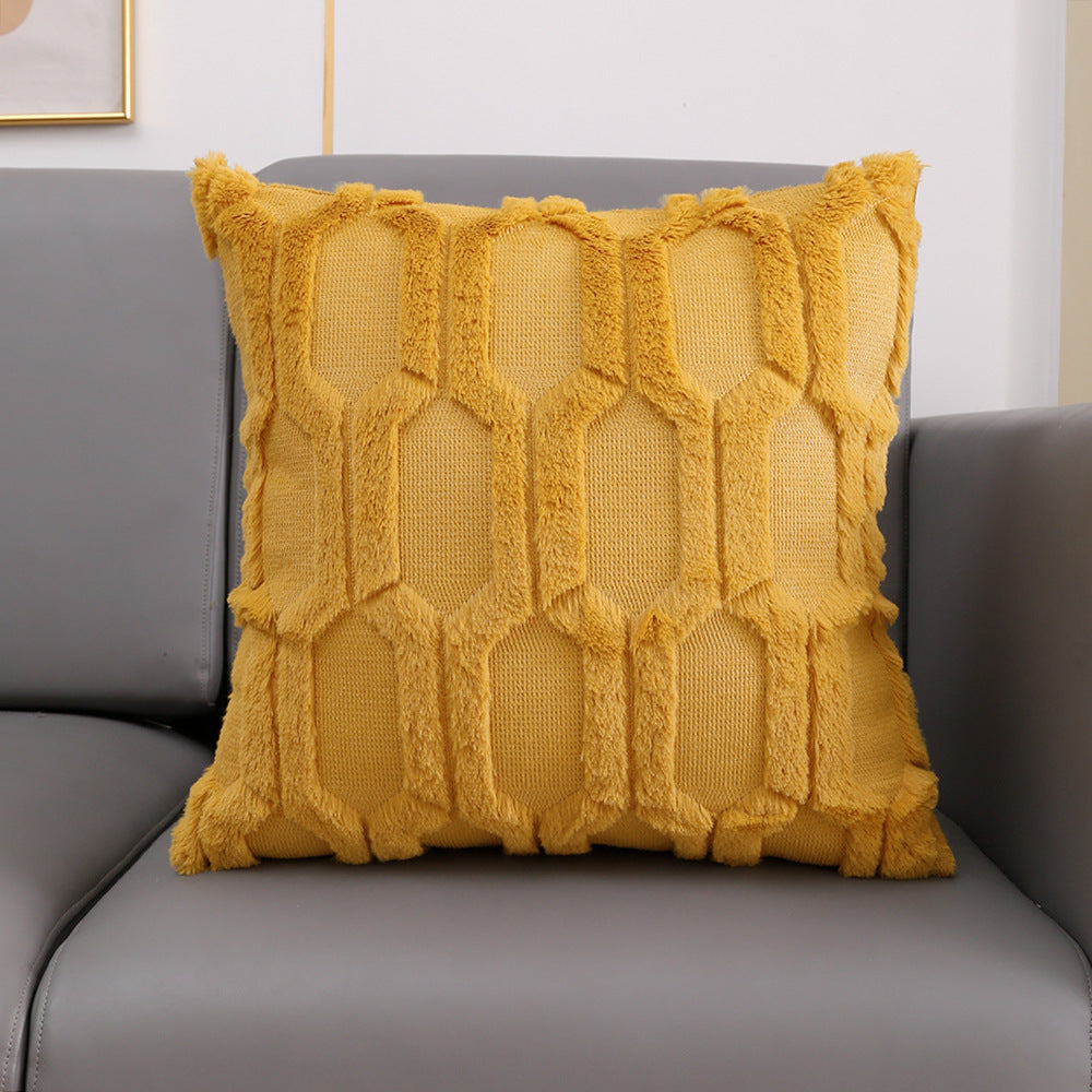 Classic Cover Plush Embroidered Lumbar Pillow Sofa Cushion Trend