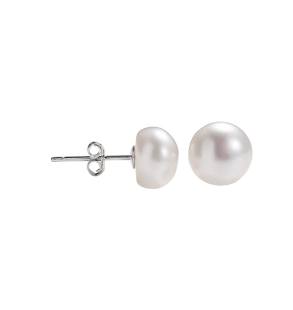 Sterling Silver Natural Pearl Earrings For Men And Women