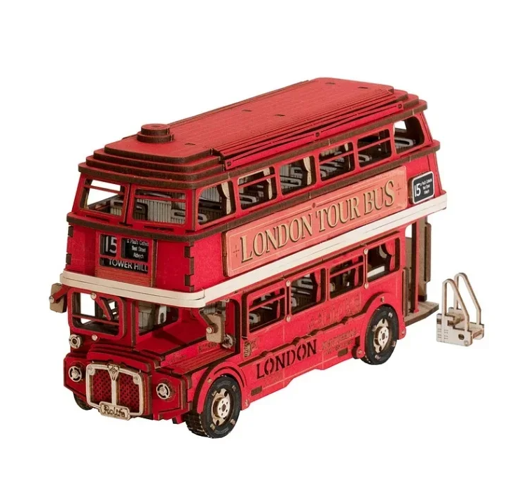 Creation Set London Bus Diy Cottage Jigsaw Model 3 Dstereo Hand-assembled Toys Gift