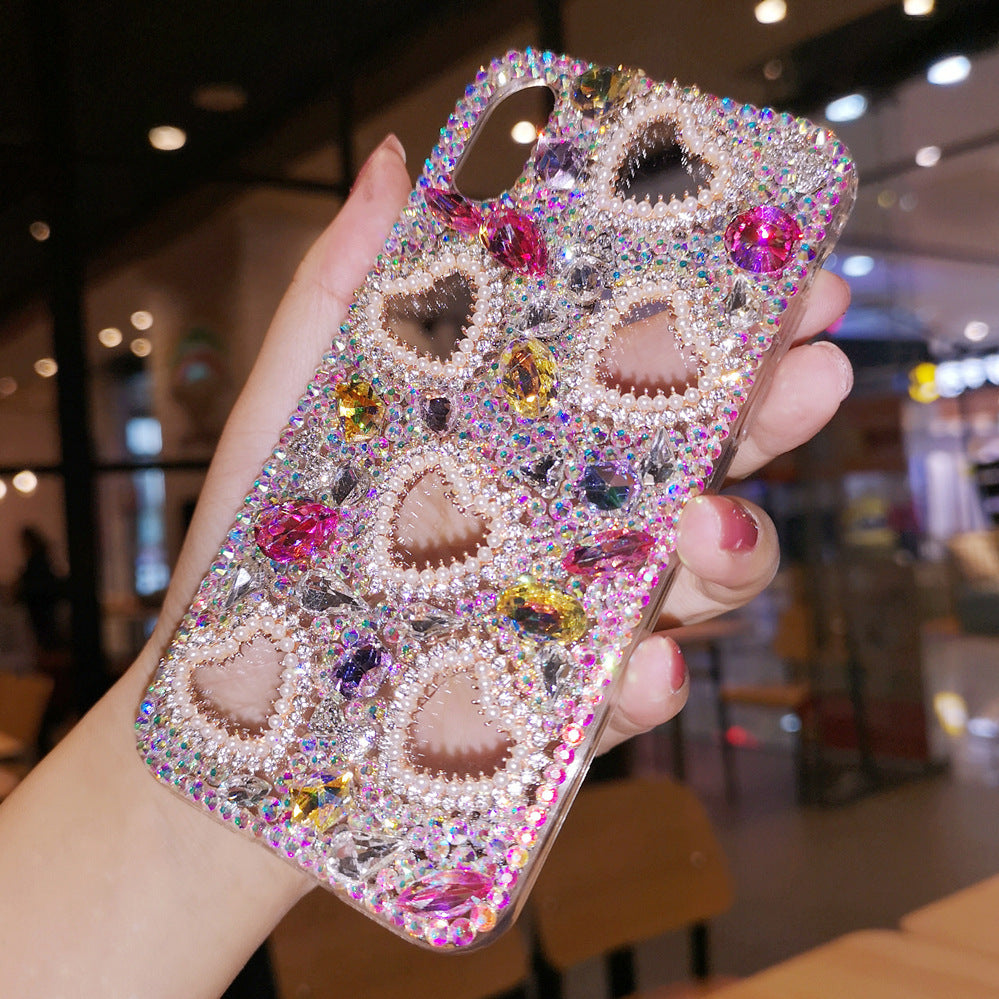 Rhinestone 6 Love Silicone Mobile Phone Case Female