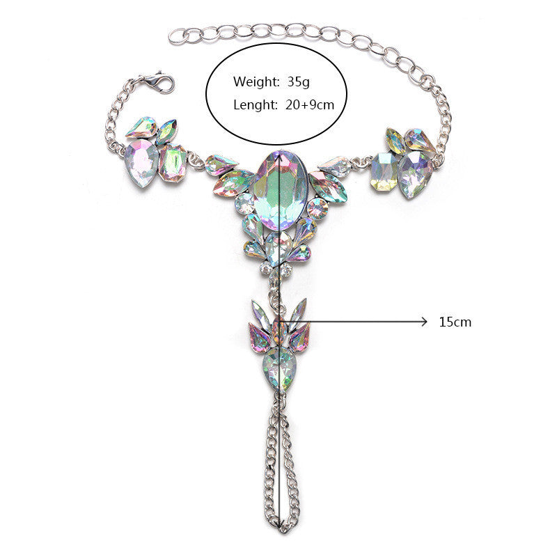 Cheville surdimensionnée en alliage coloré avec diamants, style punk, boutique européenne et américaine