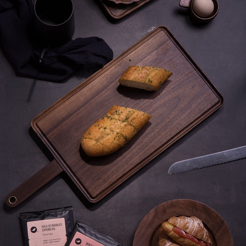 Planche à Découper en Bois Planche à Pain Cuisine Planche à Découper avec Rainure Anti-Débordement de Jus