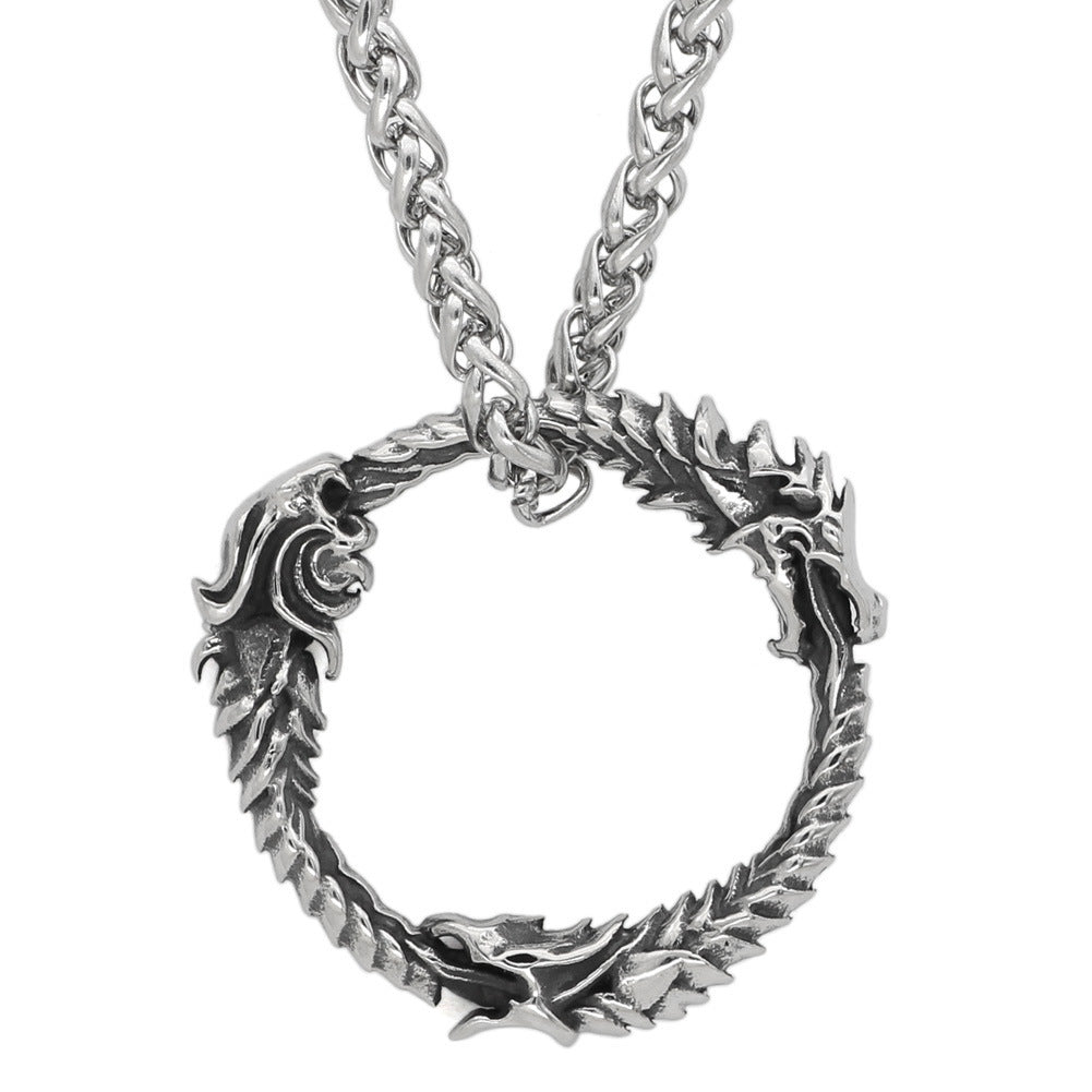 Raven Titanium Steel Pendant Viking Necklace For Men And Women