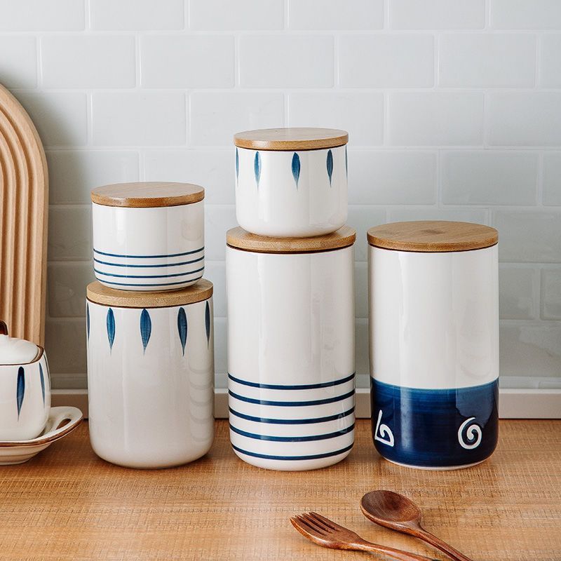 Sealed Jar Ceramic With Lid Kitchen Storage Cereals Food Storage Jar