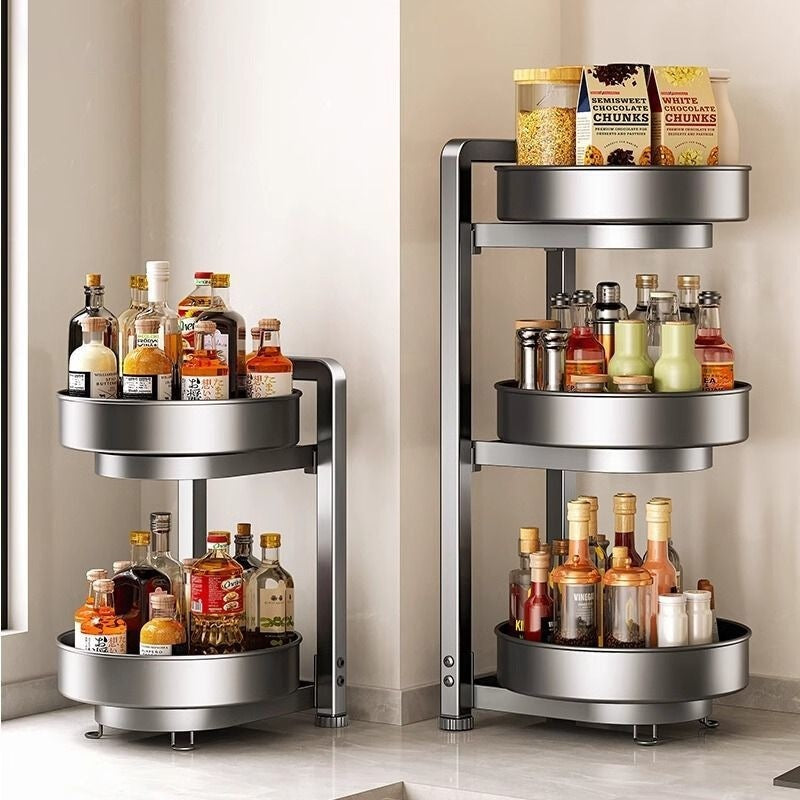Étagère de rangement rotative multifonctionnelle pour condiments à poser sur le comptoir de cuisine