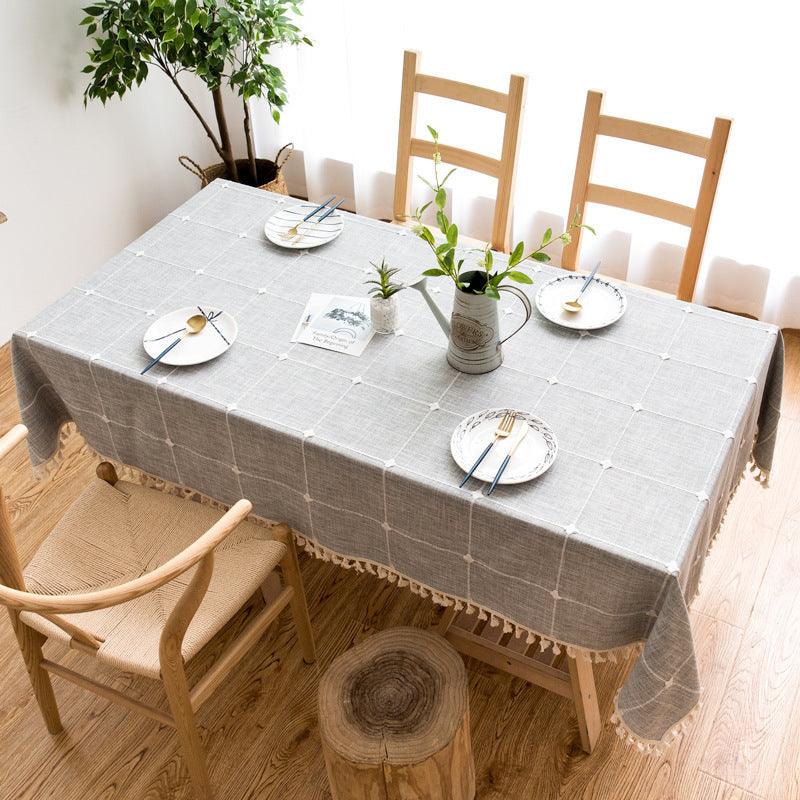 Rectangular Tassel Coffee Table Dining Hotel Tablecloth