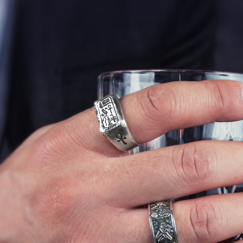 Ancient Egyptian Pharaoh Totem Silver Ring