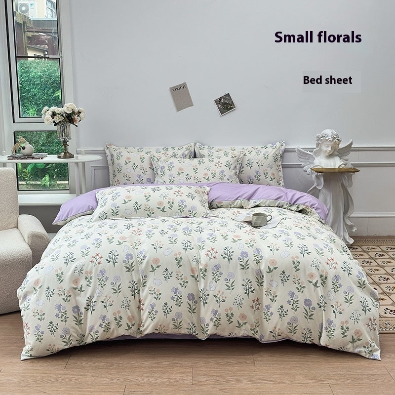 Four Seasons Woolen Cotton Four-piece Quilt Cover Bed Sheet Dormitory Set