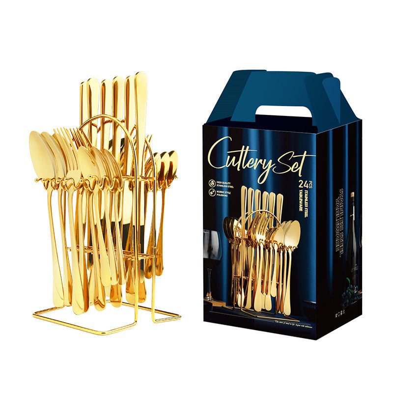 Ensemble de couverts en acier inoxydable 1010 couteau et fourchette à steak de style occidental