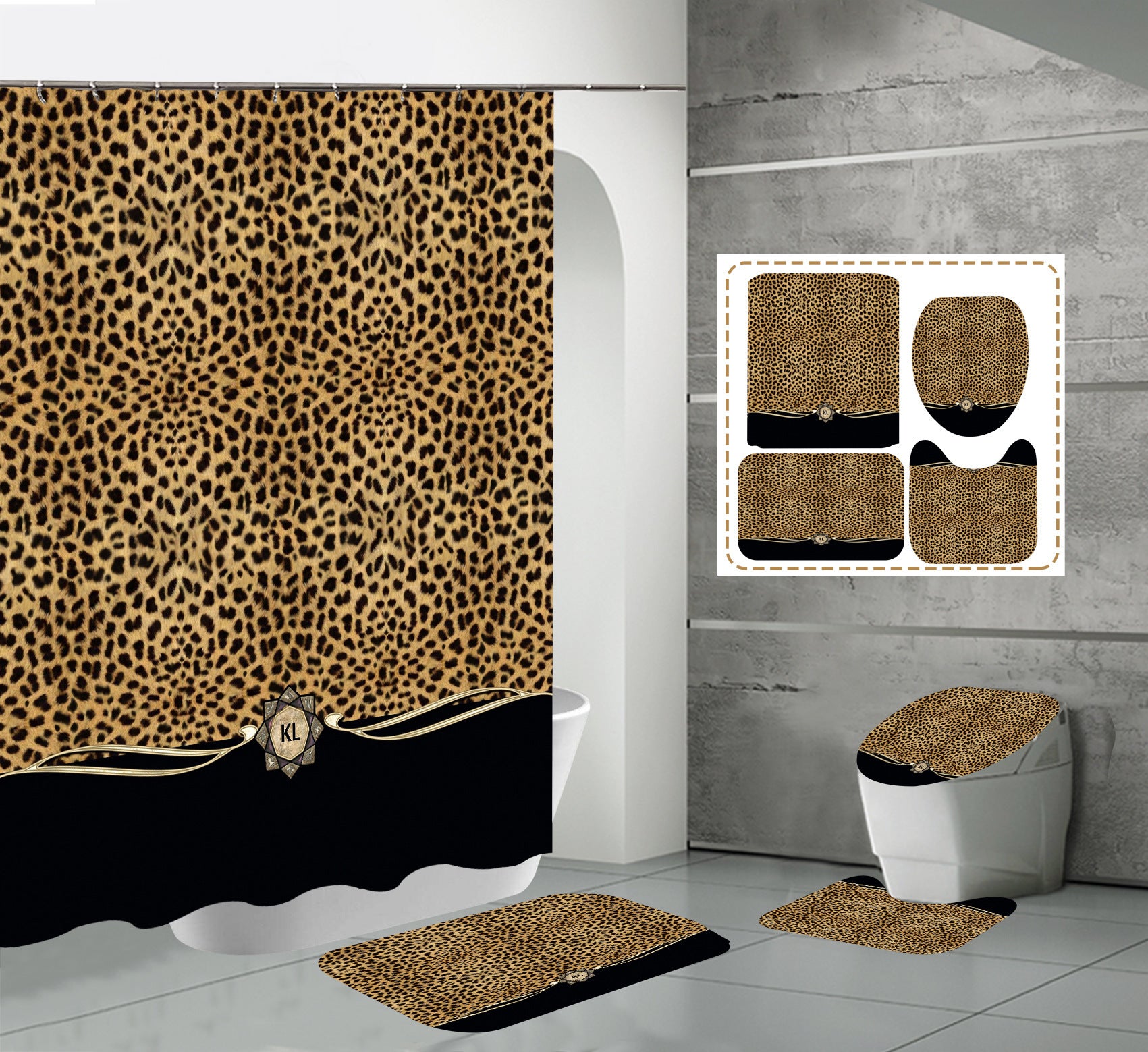 Digital Printing Bathroom Mildewproof And Waterproof Hanging Cloth