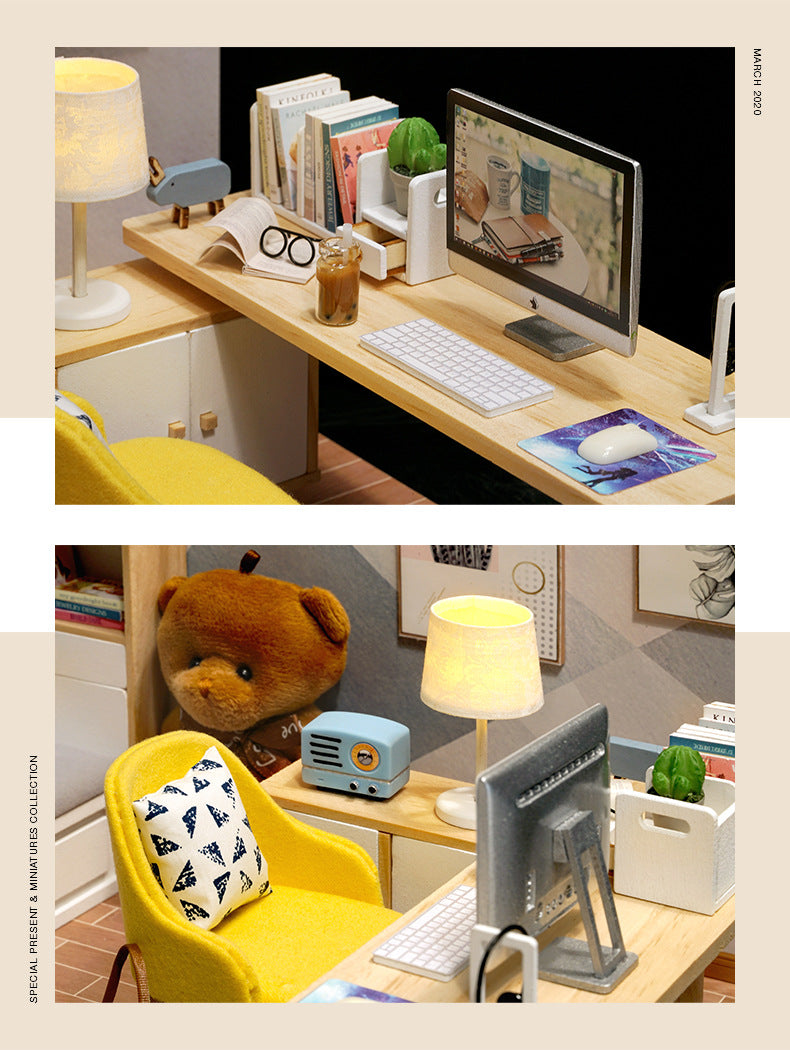 Mini Diy Sunshine Study Hand-assembled Wooden Building Model