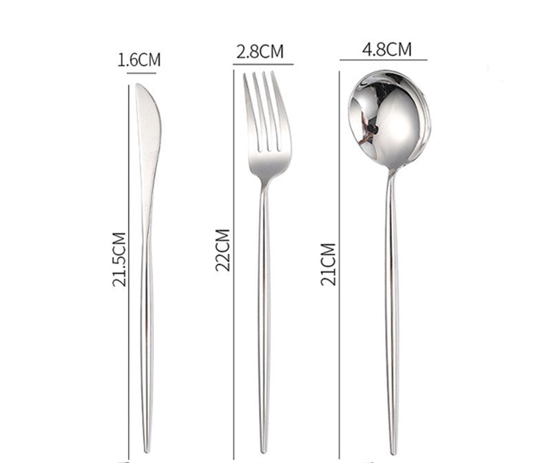 Nordic Style 304 Stainless Steel Western Food Knife Spoon Chopsticks Four-piece Set