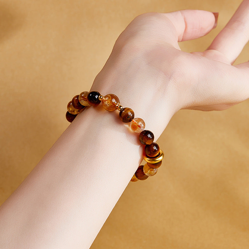 Bracelet perlé Œil de tigre pour femme