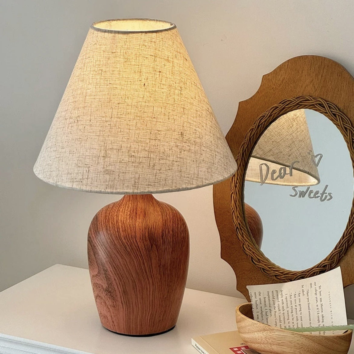 Lampe de table style silencieux chambre à coucher haut de gamme nouveau rétro chinois induction hôtel