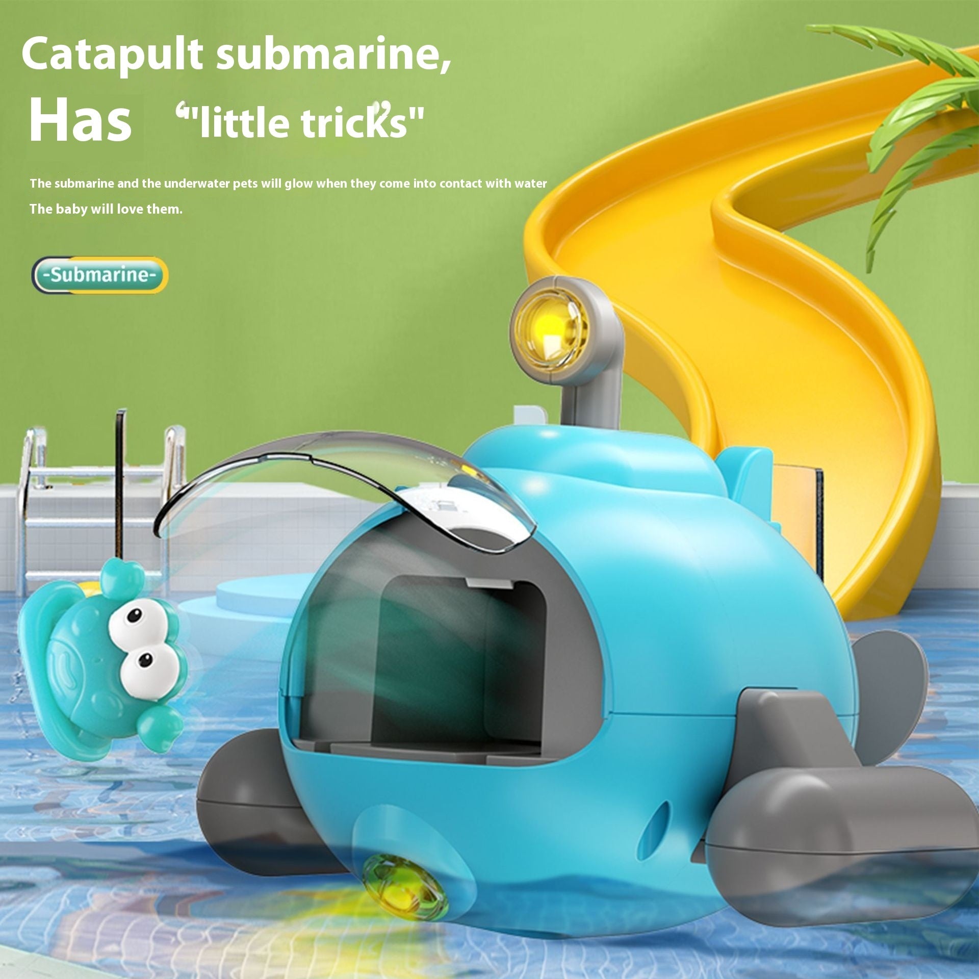 Jouets de Bain Sous-marin Catapulte Lumineux