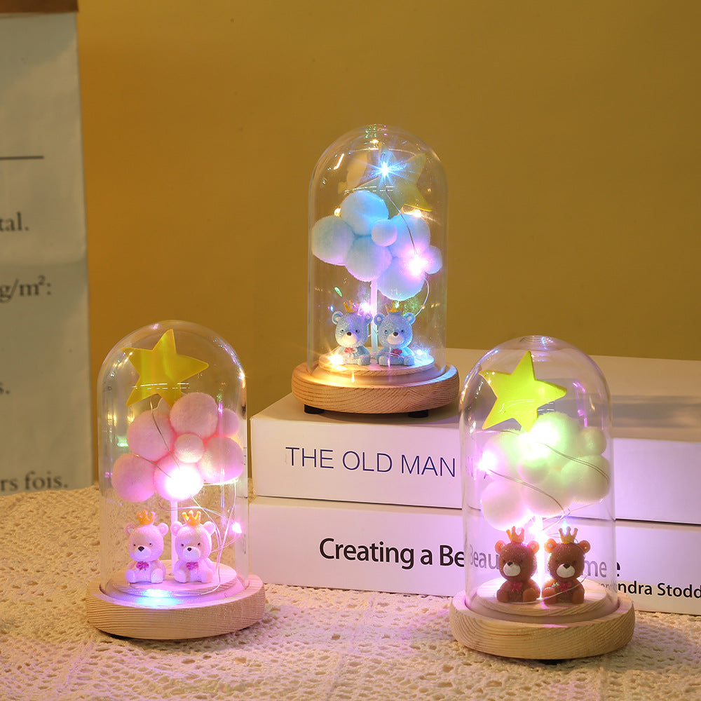 Saint-Valentin Cadeau Couvercle en Verre Artisanat Lumières LED
