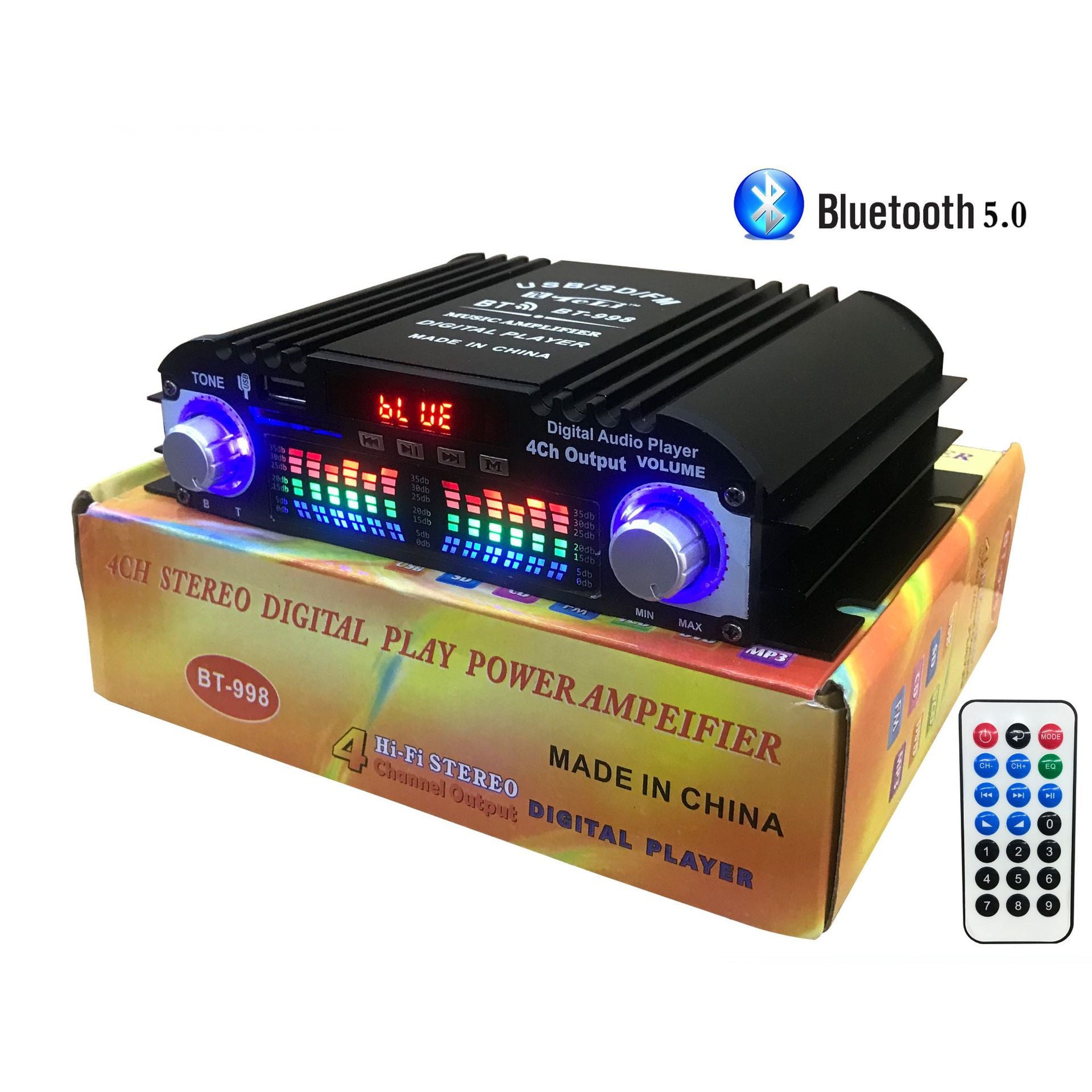 Bluetooth Small Amplifier Card Reader USB With FM Radio