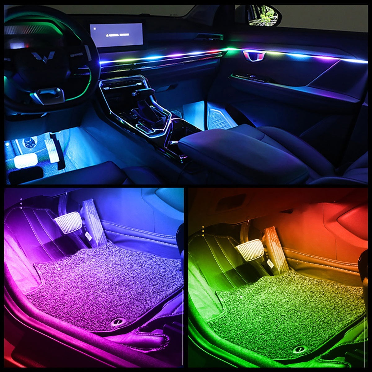 Magic Color Car Interior Central Control Ambience Light Modification