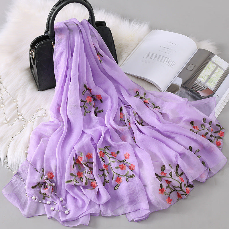 New Autumn And Winter Women's Long Embroidered Scarf