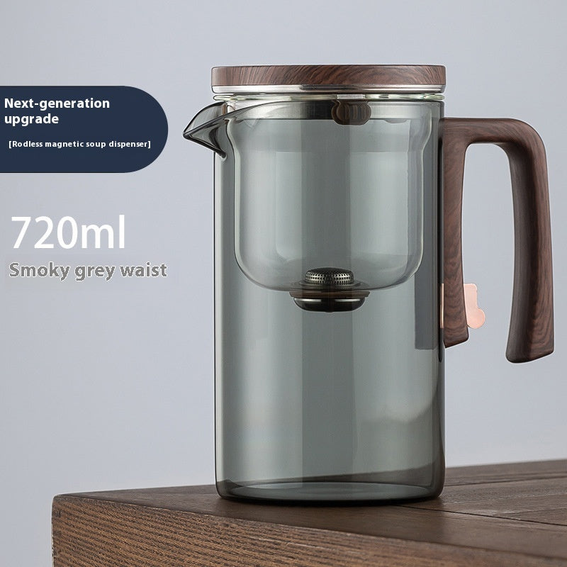Small Waist One-click Magnetic Filter Glass Teapot