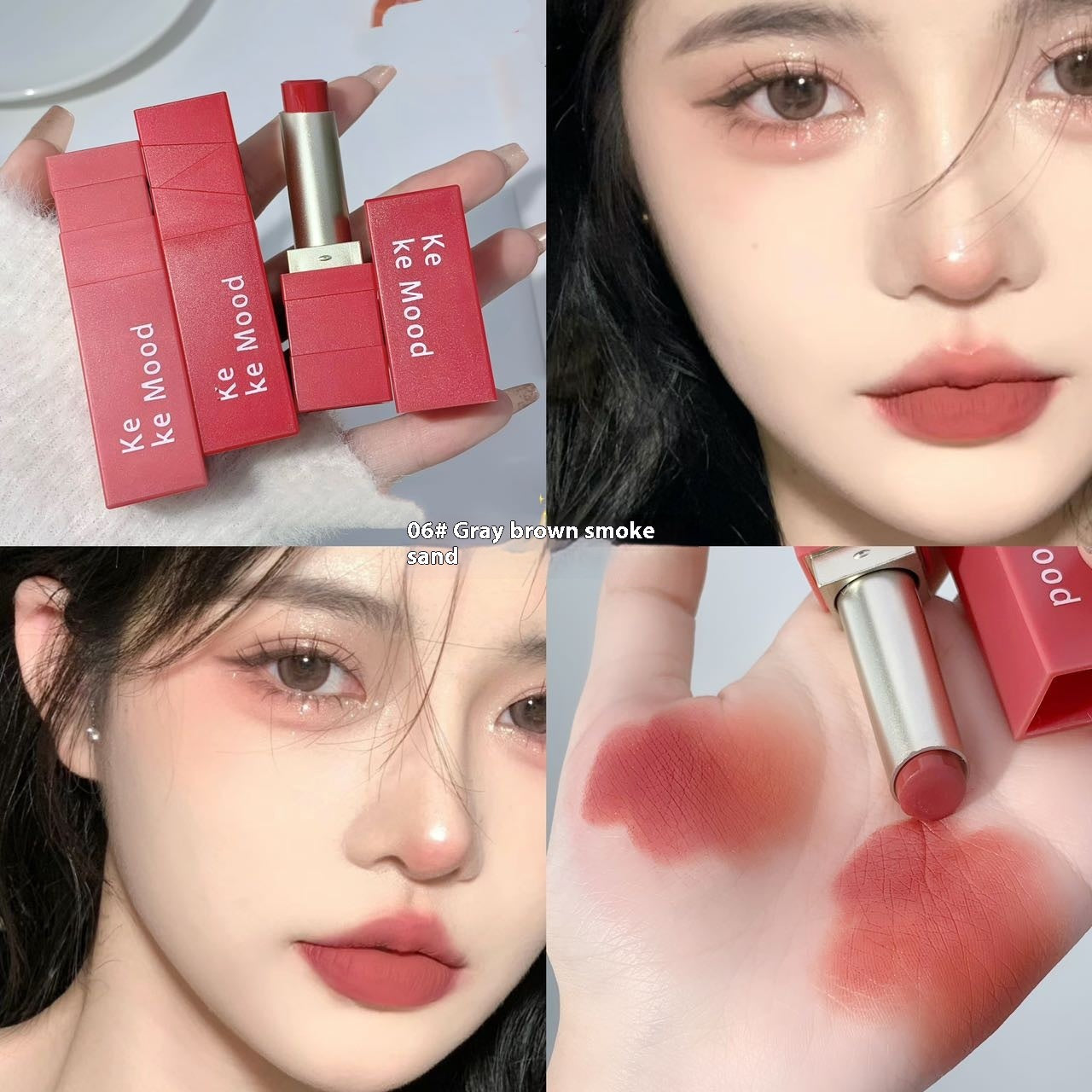 Rouge à Lèvres Fini Mat Baume Lèvres Automne Hiver Velours Blanc Lumière Et Simple Longue Tenue