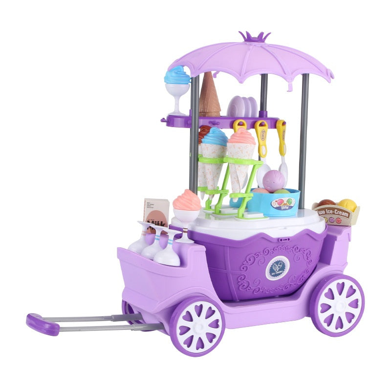 Children Play House Trolley Ice Cream Candy Car Dresser Doctor Toy Kitchen Suit