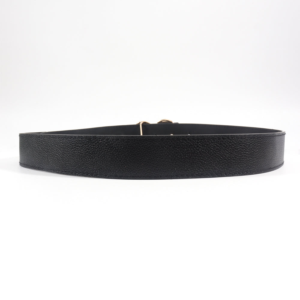 Ceinture Femme Noire Amour Incrusté Strass Boucle Dorée Ceinture Tendance Cent Jeans Jupe Manteau Assortis