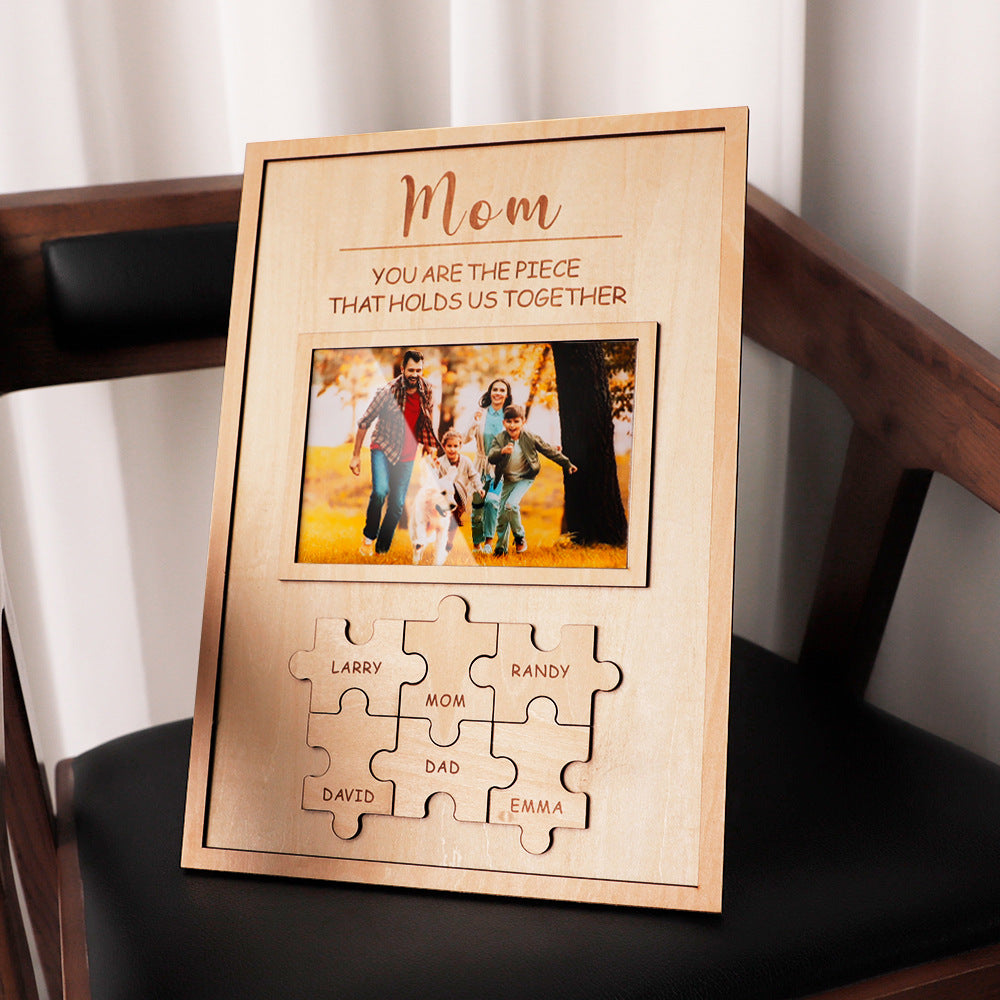 Cadeau Fête des Mères Cadre Puzzle en Bois Personnalisé Cadeau Commémoratif DIY