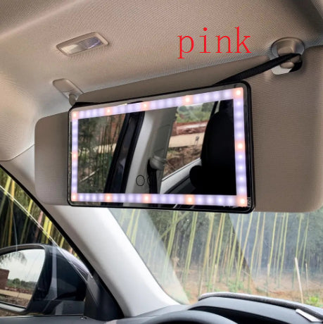 Miroir de maquillage lumineux portable pour voiture