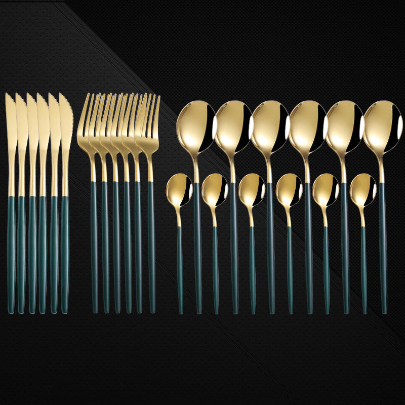 Stainless Steel 24 Pieces Set Spoon And Fork Western Cutlery